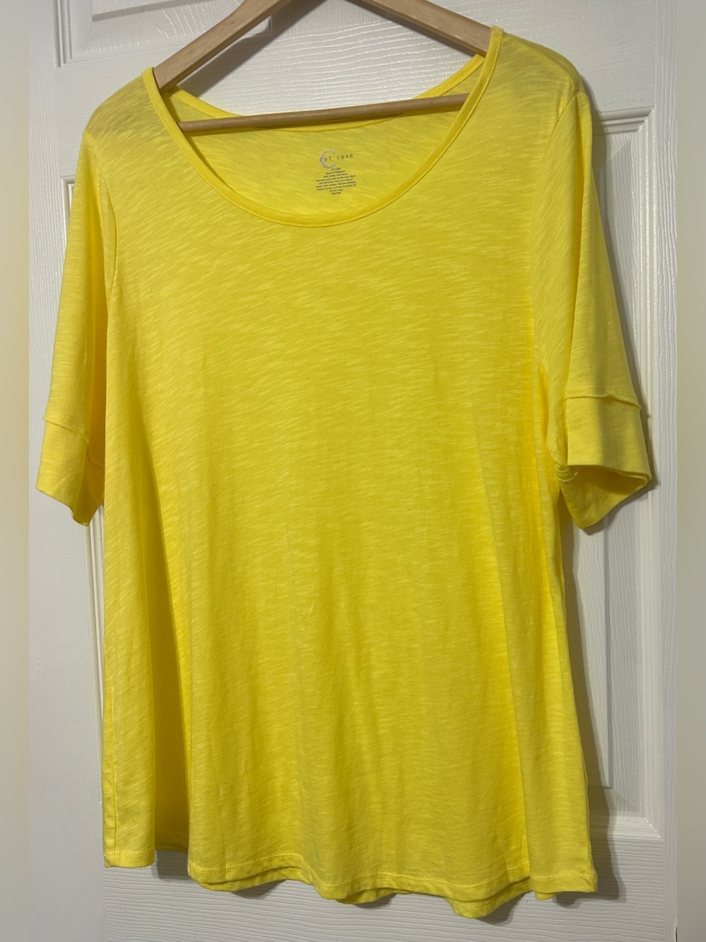EST. 1946 Cato Women’s Yellow Slub Cotton Tee Top NWT Size 14/16W
